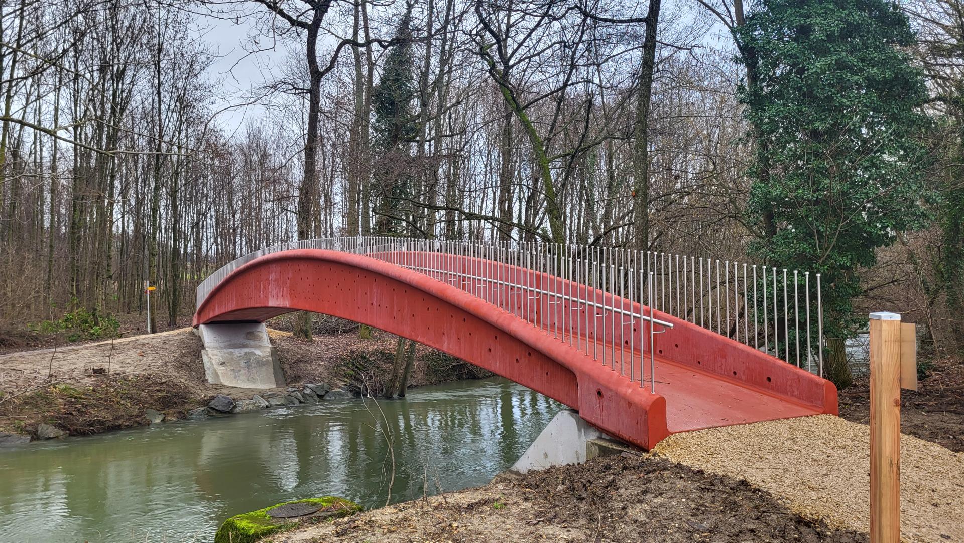 Passerelle über den Fluss Venoge, Denges